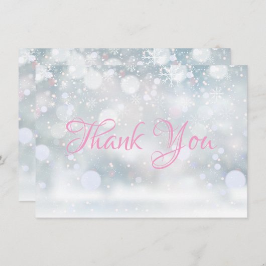 最初の雪の結晶 ありがとうございます サンキューカード (正面/裏面)