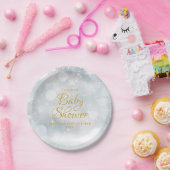 最初の雪の結晶 ウインターベイビーシャワー/スプリンクル ペーパープレート (パーティー)