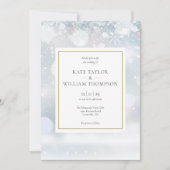 最初の雪の結晶 ゴールドフォト ウィンターウェディング 招待状 (正面)