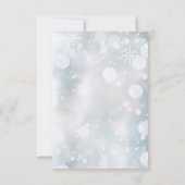 最初の雪の葉緑の冬の結婚式 出欠カード (裏面)
