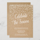 最初の雪|ホリデーパーティ招待状 招待状 (正面/裏面)