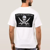 最初の順序の海賊旗の海粗紡機 Tシャツ (裏面)