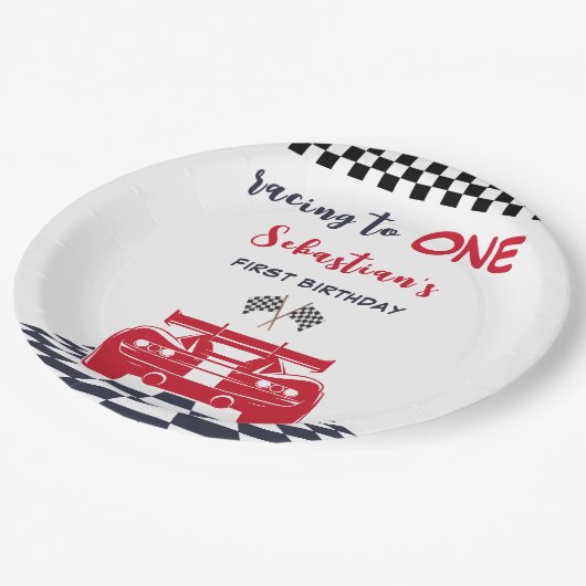 最初の1つの子供の誕生日にレース ペーパープレート (アングル)