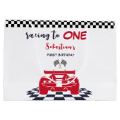 最初の1つの子供の誕生日にレース ラージペーパーバッグ (裏面)