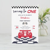 最初の1つの子供の誕生日にレース 招待状 (スタンド正面)