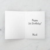 最初の1つの誕生日バルーン シーズンカード (内部)