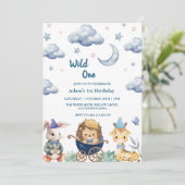 最初の1歳の誕生日！ワイルドワン動物園 招待状 (スタンド正面)