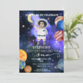 最初の1歳の誕生日 宇宙飛行士 銀河 惑星 招待状 (スタンド正面)