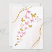 最初の1番目の誕生日の水の色蝶パーティー 招待状 (裏面)