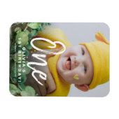 最初の1素朴エレガントな誕生日クラシック写真 マグネット (横)