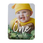 最初の1素朴エレガントな誕生日クラシック写真 マグネット (縦)