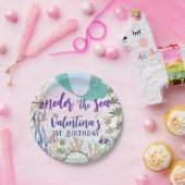 最初の1stワンダーザシー誕生日マーメイドグリッター ペーパープレート (パーティー)