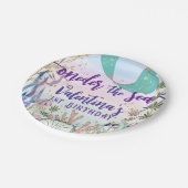 最初の1stワンダーザシー誕生日マーメイドグリッター ペーパープレート (アングル)