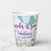 最初の1stワンダーザシー誕生日マーメイドグリッター 紙コップ (正面)