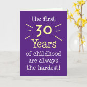 最初の30年の幼少期のグリーティングカード カード (黄色い花)