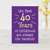 最初の40年の幼少期のグリーティングカード カード (黄色い花)