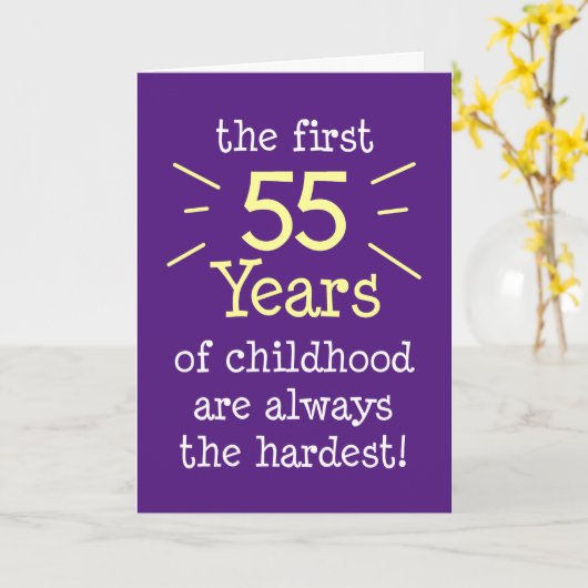 最初の55年の幼少期のグリーティングカード カード (黄色い花)