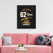 最初の62年 – 62番目の誕生日ギフト キャンバスプリント (インサイチュ (リビング))