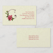 最初のCの真珠色のモノグラムの名刺は上がりました 名刺 (正面/裏面)