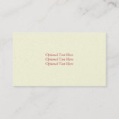 最初のCの真珠色のモノグラムの名刺は上がりました 名刺 (裏面)