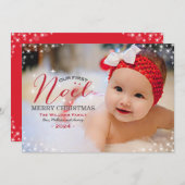最初のNoel RedフォトオーバーレイBabys First シーズンカード (正面/裏面)