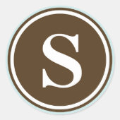 最初のSのモノグラムの円の手紙のシールのパーティの記念品 ラウンドシール (正面)