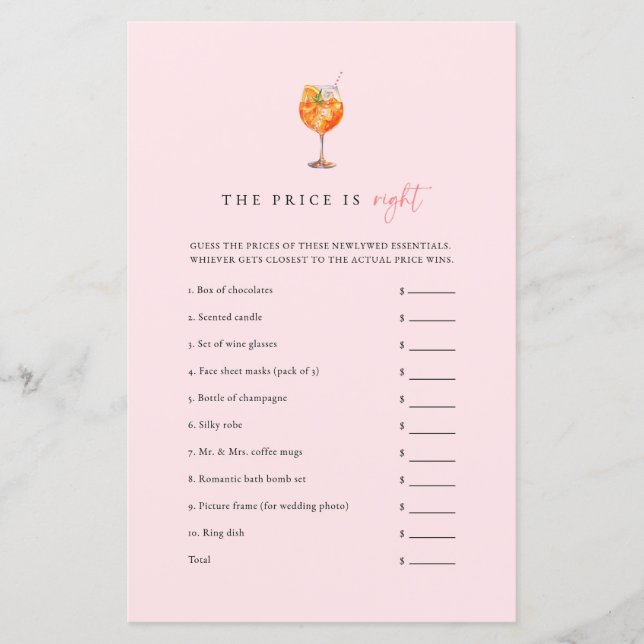 最初のSpritzでのピンクの愛の価格は正しいゲーム (正面)