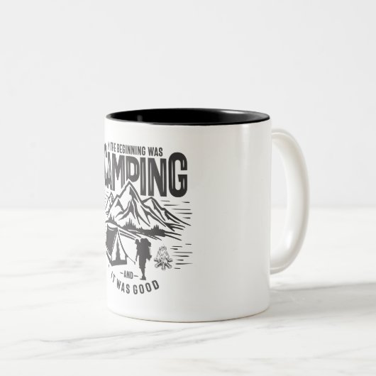 最初はキャンプのアウトドアアドベンチャー ツートーンマグカップ (正面右)