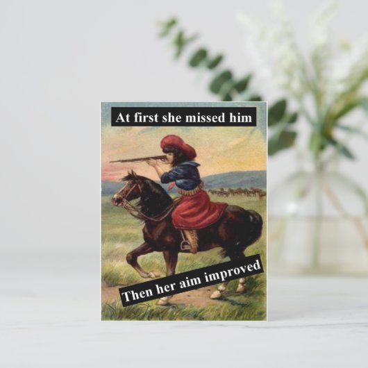 最初は彼女は彼恋しく思を呼んだ。その後彼女の目的は改善された ポストカード (スタンド正面)