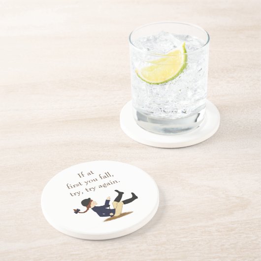 「最初もしは秋して、もう一度やってみよう。」 馬術 コースター (側面)