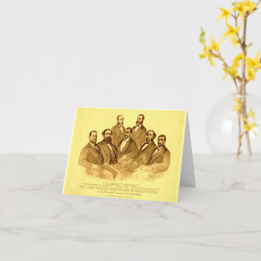 最初アフリカ系アメリカ人の上院議員及び代表 カード (黄色い花)
