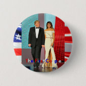 最初カップルドナルドおよびMelaniaの切札の就任式 缶バッジ (正面)