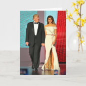 最初カップルドナルドおよびMelaniaの切札の自由の球 カード (黄色い花)