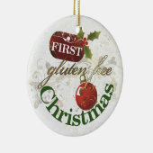 最初グルテンの自由なクリスマスのオーナメント セラミックオーナメント (右)