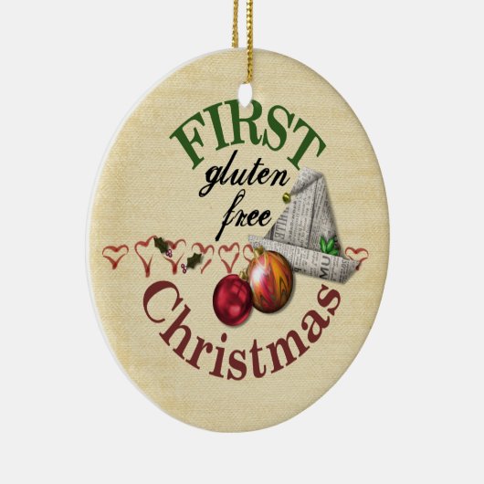 最初グルテンの自由なクリスマスのオーナメント セラミックオーナメント (右)