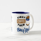 最初コーヒーそしてBouzoukiの音楽愛好者 ツートーンマグカップ (正面右)