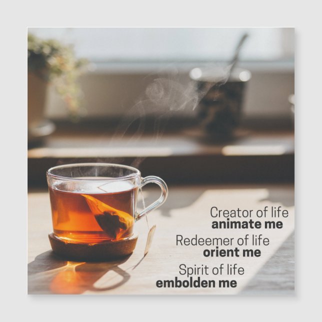 最初コーヒーのための祈りの言葉の磁石 (正面)