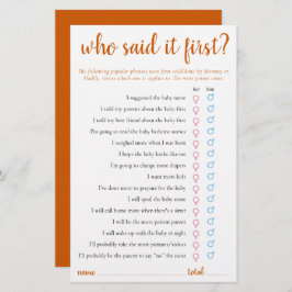 最初シンプルに言った |秋オレンジゲームカード