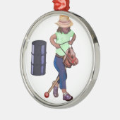 最初バレルの競争 メタルオーナメント (左)