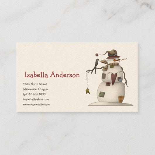 最初フロスト · 雪だるま及びカラス 名刺 (正面)
