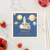 最初モダンの旅のまわりに日誕生日 スタンダードカクテルナプキン (インサイチュ)