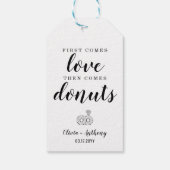 最初モダンの来ラブドナツの結婚スナック ギフトタグ (裏面)