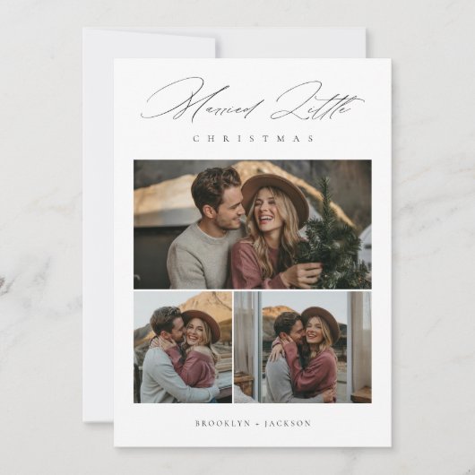 最初ユニークの新し結婚したいクリスマス写真 シーズンカード (正面)