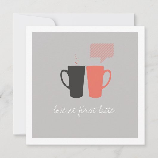 "最初ラテの愛"のシャワーの招待 招待状 (正面)