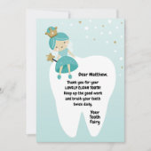 最初失ったの歯カード。歯の妖精の訪問ノート。 シーズンカード (正面)
