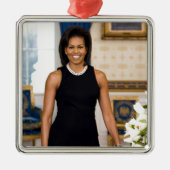 最初女性のミシェールオバマ公式のポートレート メタルオーナメント (正面)