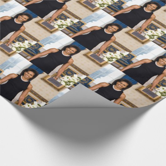 最初女性のミシェールオバマ公式のポートレート ラッピングペーパー (角)