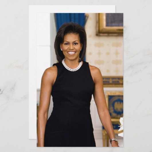 最初女性のミシェールオバマ公式のポートレート 便箋 (正面/裏面)