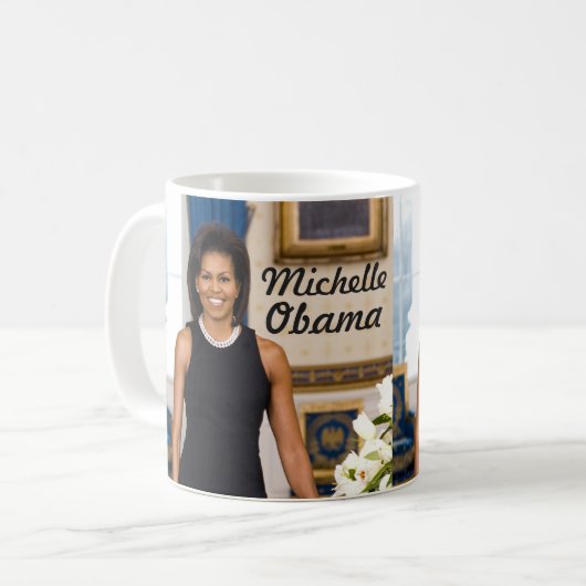 最初女性のミシェールオバマMug公式のポートレート コーヒーマグカップ (正面左)