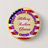 最初女性 缶バッジ (正面)